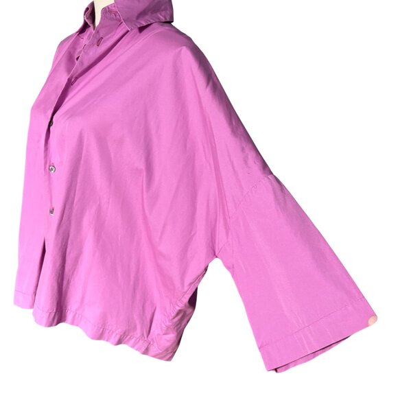 Eskandar purple cotton oversized button up shirt size 0 S M lilac pink lagenlook - Picture 4 of 8